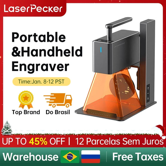 LaserPecker 2 450nm Portable Laser Engraver 600mm/s Super Fast Engraving High Accuracy Phone and PC Laser Engraving Machine