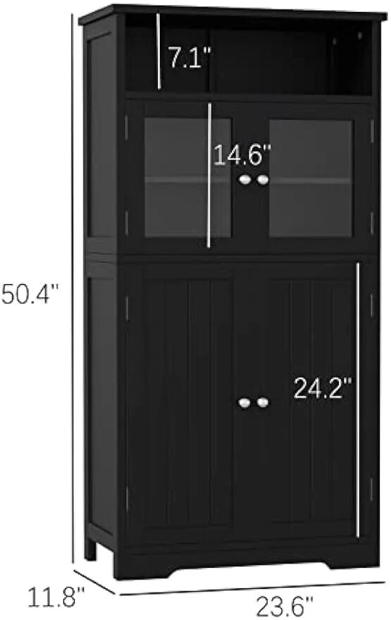 Freestanding Bathroom Cabinet with Open Storage.