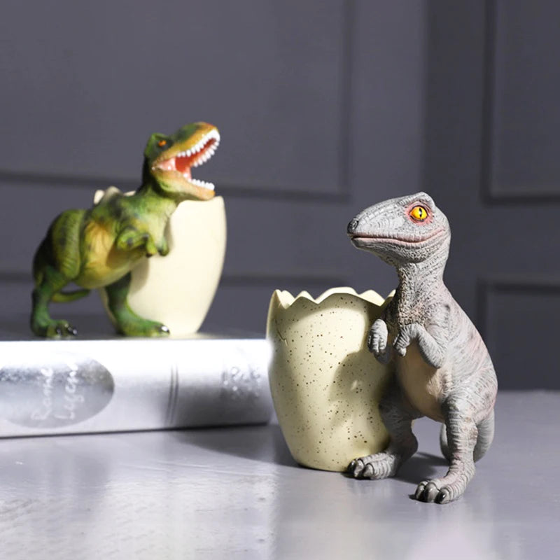 T-rex Dinosaur Pen Pencil Container Holder Desktop Storage Box Jar Figurines Desk Ornaments