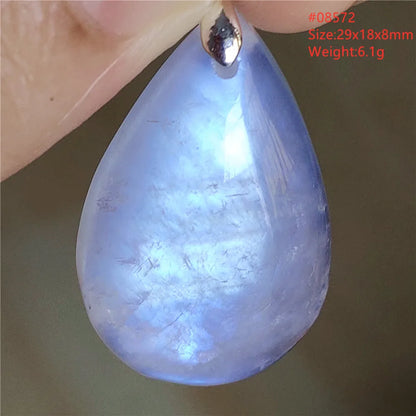 Natural Moonstone Blue Light Water Drop Pendant Necklace Bead Women Men Moonstone Oval Fashion India Jewelry AAAA