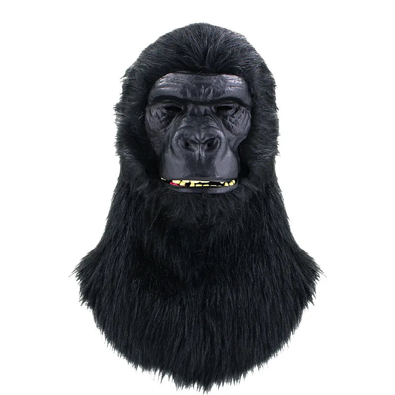 Realistic Gorilla Headgear Mask with Can Bite Open Mouth Funny Animal Headgear Maskmakeup