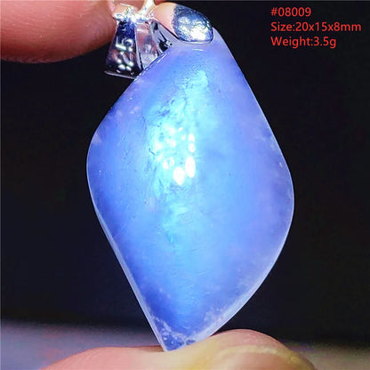 Natural Moonstone Blue Light Water Drop Pendant Necklace Bead Women Men Moonstone Oval Fashion India Jewelry AAAA