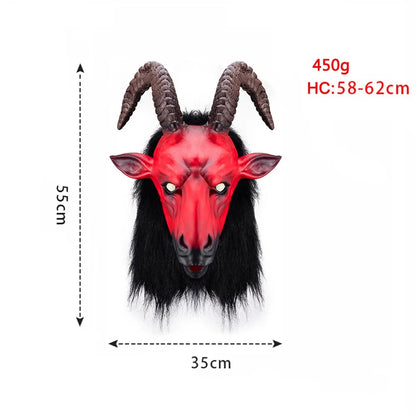 Funny Goat Antelope Mask Latex Animal Head Mask Horror Farmyard Animal Goat Masks Adults