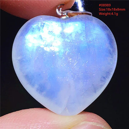 Natural Moonstone Blue Light Water Drop Pendant Necklace Bead Women Men Moonstone Oval Fashion India Jewelry AAAA