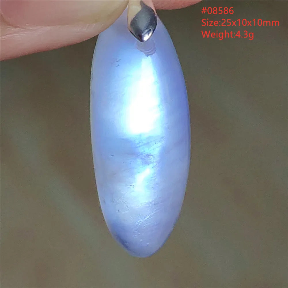 Natural Moonstone Blue Light Water Drop Pendant Necklace Bead Women Men Moonstone Oval Fashion India Jewelry AAAA