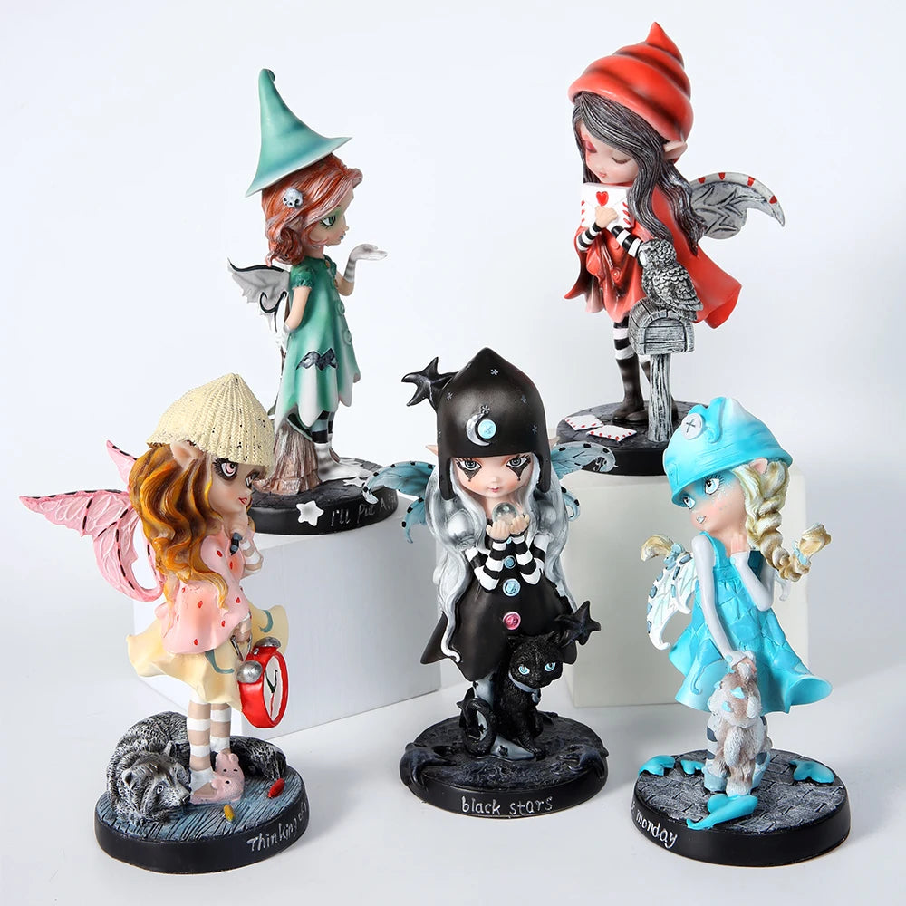 Magic Fairy Garden Ornament Figurin Resin Decor Gift Wing Fairy Figurines Collection home decor