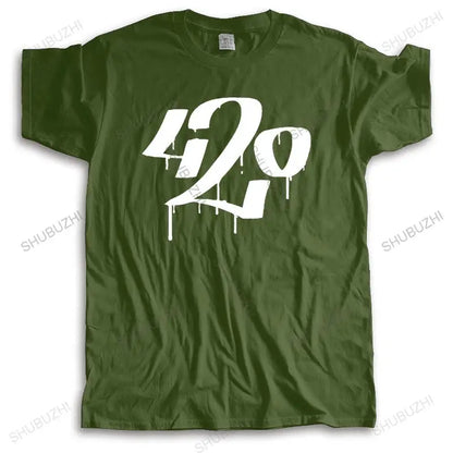 420 Weed Pot Mary Jane Joint Bong Blunt Shirt T shirt  Cotton Brand Clothing Tops Tees Simple