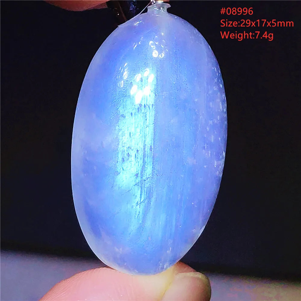 Natural Moonstone Blue Light Water Drop Pendant Necklace Bead Women Men Moonstone Oval Fashion India Jewelry AAAA