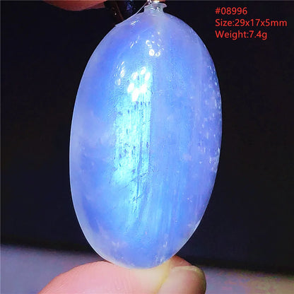 Natural Moonstone Blue Light Water Drop Pendant Necklace Bead Women Men Moonstone Oval Fashion India Jewelry AAAA