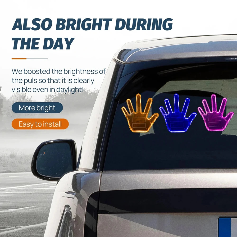 Funny Gift For Men Gesture Light Car Gadgets LED Hand Sign Car Interior Ornaments Middle Finger