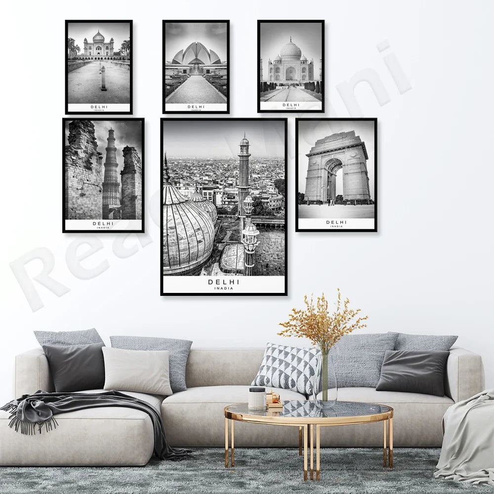 Delhi city printing picture poster printing minimalist home Delhi India poster wall decoration gift