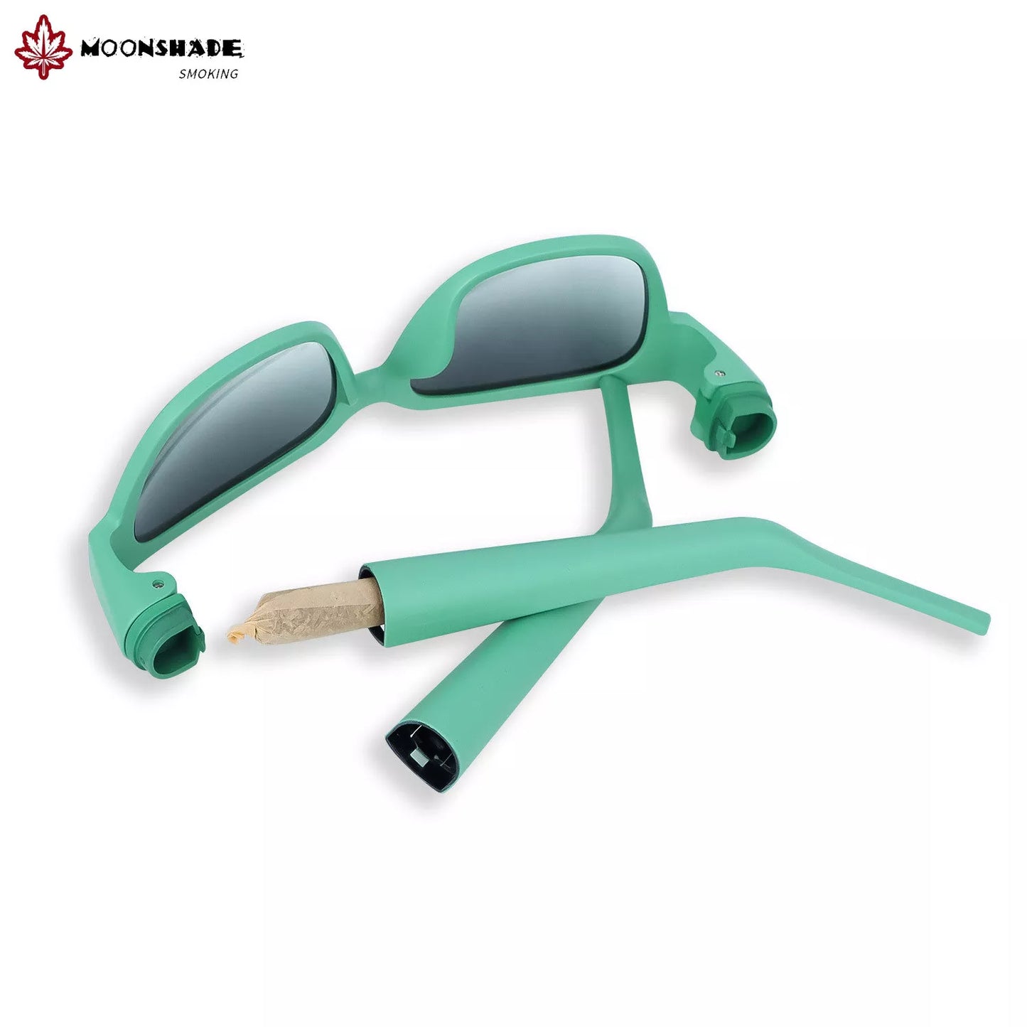 MOONSHADE Sunglasses Hidden Horn Tube Storage Removable Rolling Paper Glasses Holder Cigarette