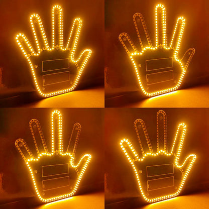 Funny Gift For Men Gesture Light Car Gadgets LED Hand Sign Car Interior Ornaments Middle Finger