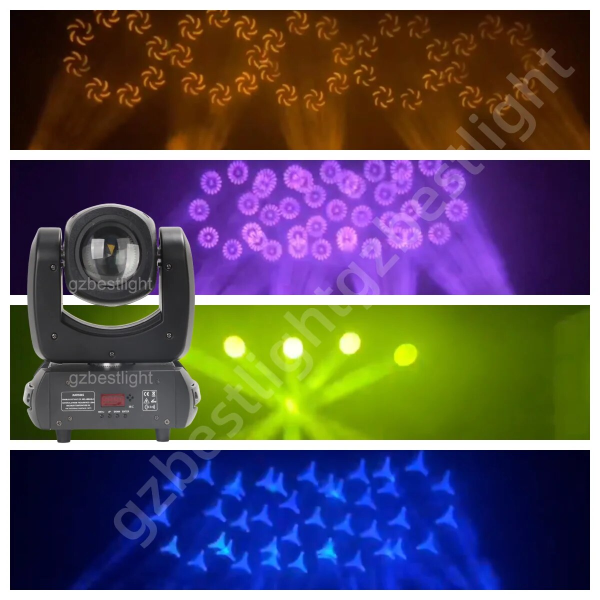 Moving Beam 2r Spot Lyre 100W LED Pattern Light DMX Control, 8 Rotating Prism