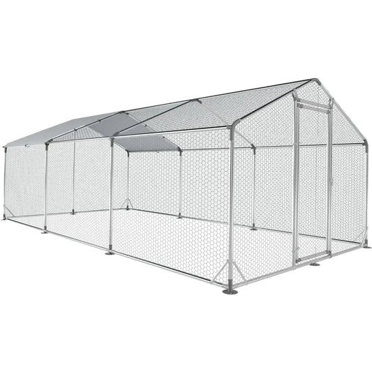 Large Metal Chicken Coop Upgrade Tri-Supporting Wire Mesh Chicken Run Toys Hens Accessories Cage for Chickens Rabbits Henhouse