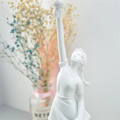 Banksy Balloon Girl Sculptures Figurines Home Decoration Resin Flying Balloon Girl Statue Luxury