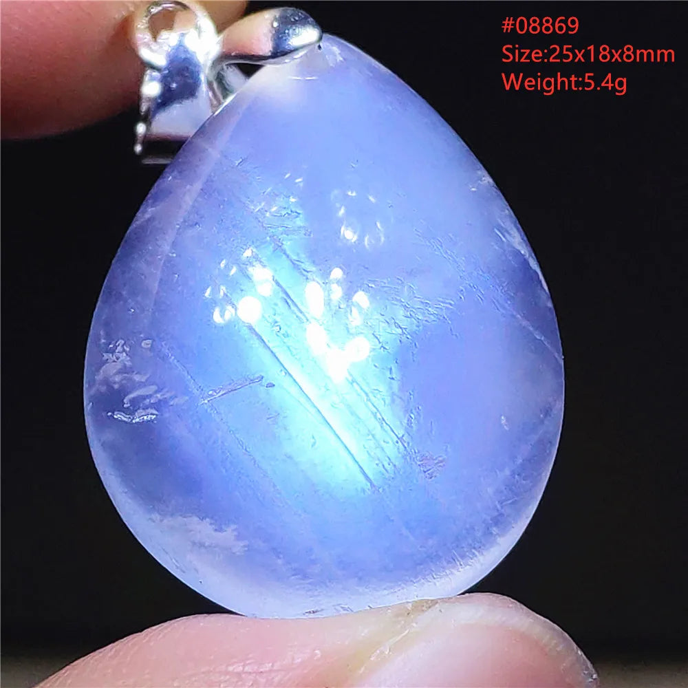 Natural Moonstone Blue Light Water Drop Pendant Necklace Bead Women Men Moonstone Oval Fashion India Jewelry AAAA