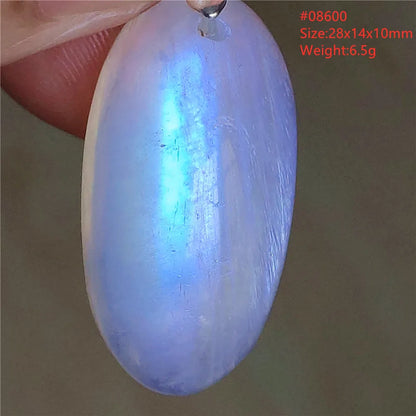 Natural Moonstone Blue Light Water Drop Pendant Necklace Bead Women Men Moonstone Oval Fashion India Jewelry AAAA