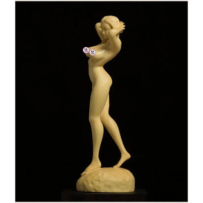 Big-breasted Beauty Decoration Boxwood Sculpture Nude Female Body Art Male Playmaker