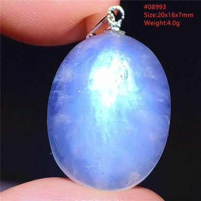 Natural Moonstone Blue Light Water Drop Pendant Necklace Bead Women Men Moonstone Oval Fashion India Jewelry AAAA