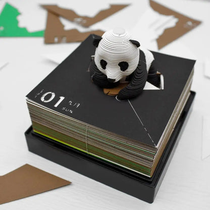 3D Panda 2024 Calendar Memo Pad Creative Desk Calendar Decoration Memo Pad