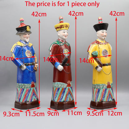 Hand Painted Ceramic Statues of Chinese Emperors, Porlelain Figurines, Home Decoration