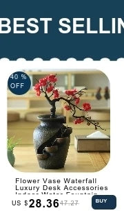 Desktop Fountain With Fish Tank Bedroom Decoration