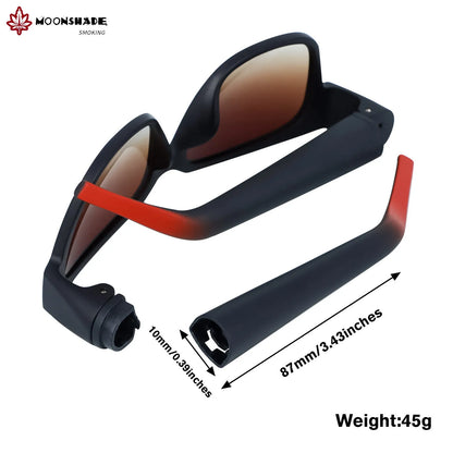 MOONSHADE Sunglasses Hidden Horn Tube Storage Removable Rolling Paper Glasses Holder Cigarette