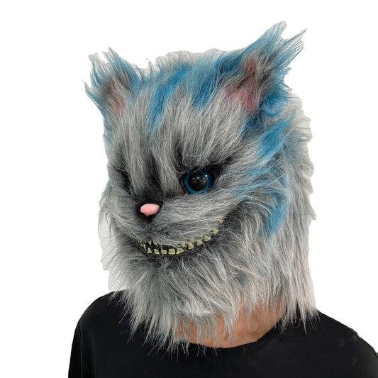 Anime Cheshire Cat Cosplay Mask Costume Latex Helmet Animal funny Halloween Christmas