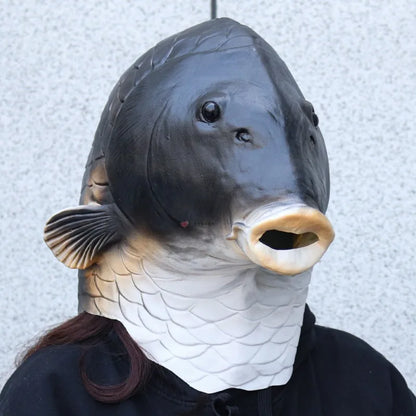 Funny Cospaly Fish Head Mask Carnival Masquerade Party Cospaly Prop Full Face Halloween Latex