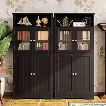 Freestanding Bathroom Cabinet with Open Storage.