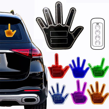 Funny Gift For Men Gesture Light Car Gadgets LED Hand Sign Car Interior Ornaments Middle Finger