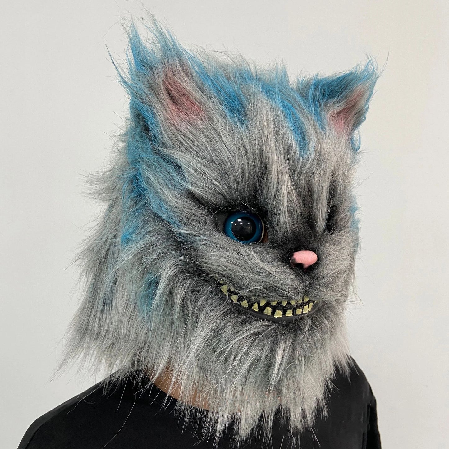 Anime Cheshire Cat Cosplay Mask Costume Latex Helmet Animal funny Halloween Christmas