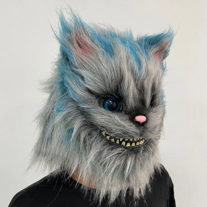 Anime Cheshire Cat Cosplay Mask Costume Latex Helmet Animal funny Halloween Christmas