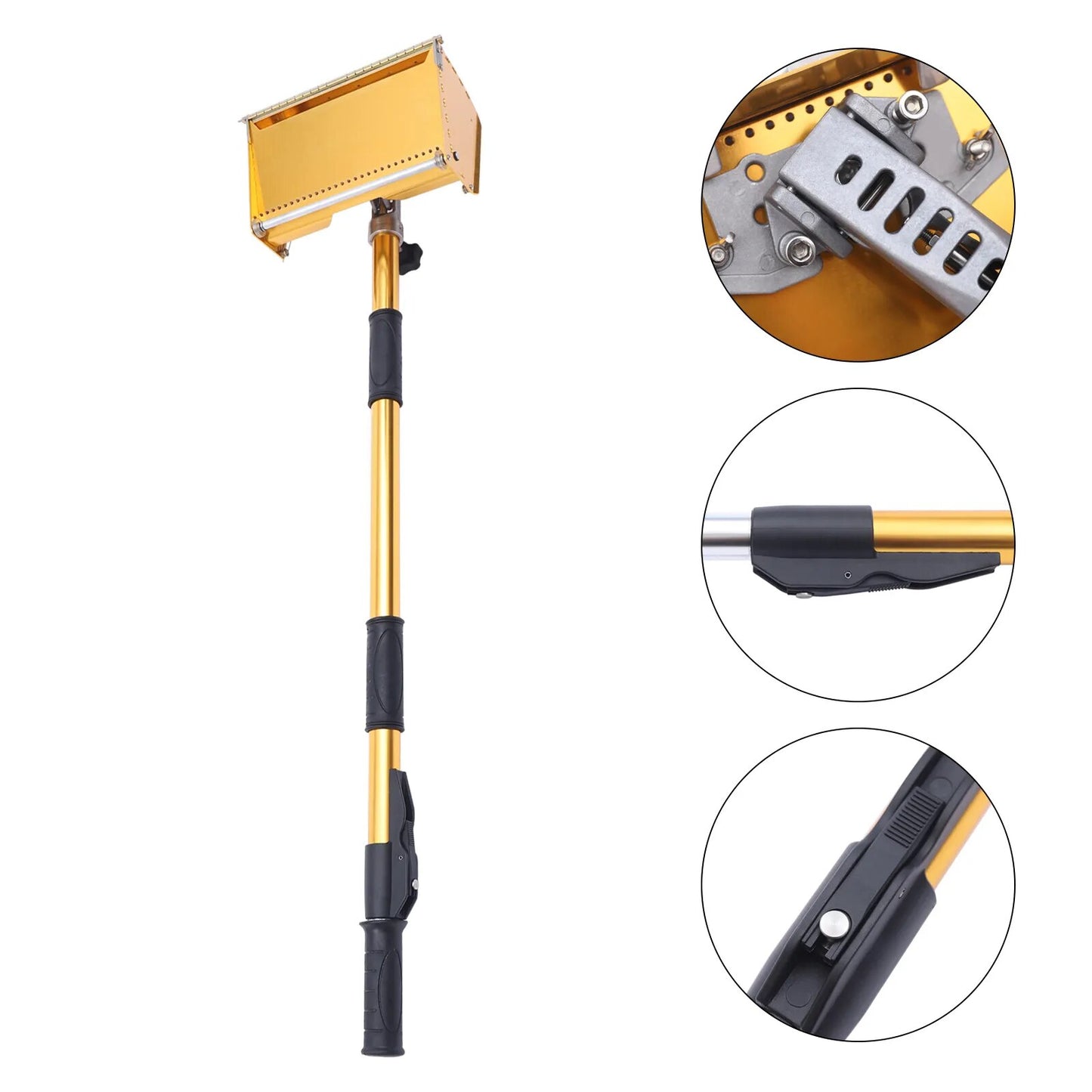 9.8'' Drywall Master Tools Plastering Flat Finishing, 40-63.8'' Extendable Handle Max 64''