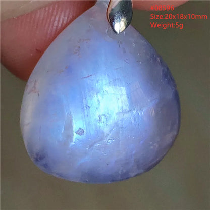 Natural Moonstone Blue Light Water Drop Pendant Necklace Bead Women Men Moonstone Oval Fashion India Jewelry AAAA