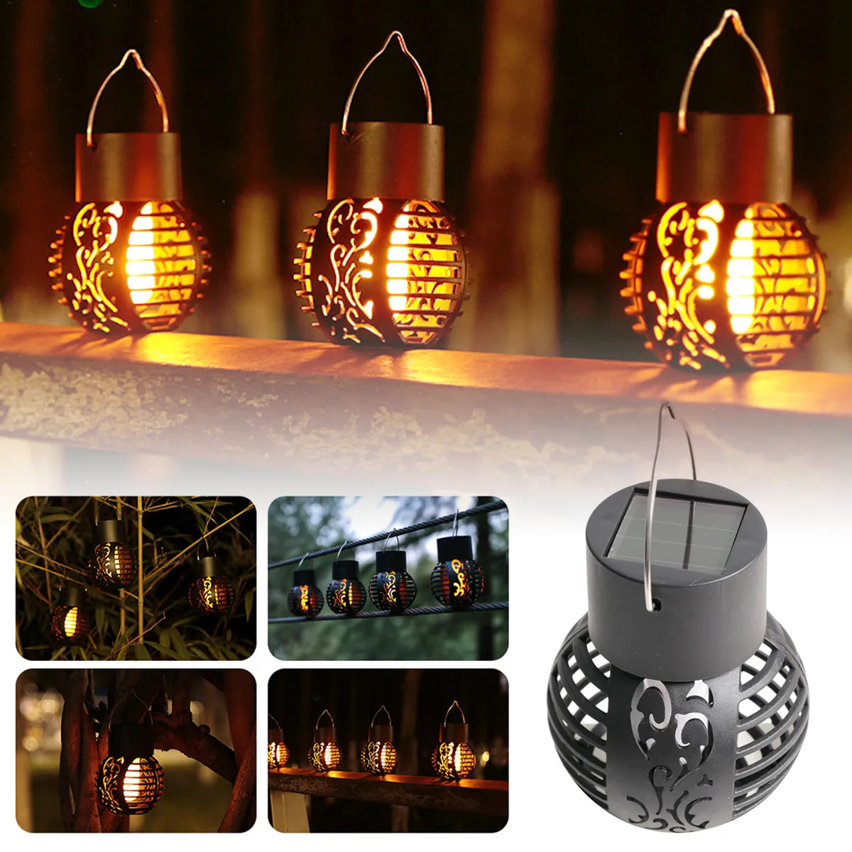 Solar Palace Lantern Garden Lamp Solar LED Candle Light Outdoor Lantern