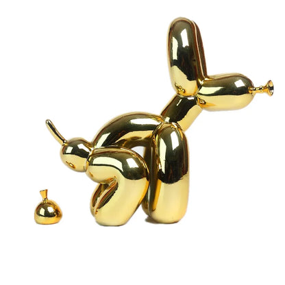 Balloon Dog Doggy Poo Statue Resin Animal Sculpture Home Decoration Resin Craft Office Decor