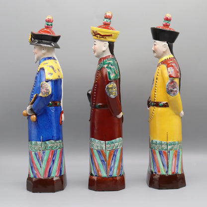 Hand Painted Ceramic Statues of Chinese Emperors, Porlelain Figurines, Home Decoration