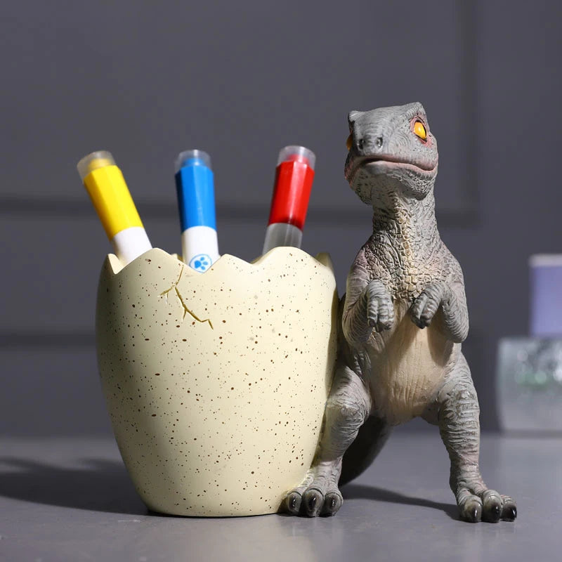 T-rex Dinosaur Pen Pencil Container Holder Desktop Storage Box Jar Figurines Desk Ornaments