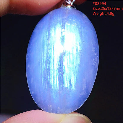 Natural Moonstone Blue Light Water Drop Pendant Necklace Bead Women Men Moonstone Oval Fashion India Jewelry AAAA