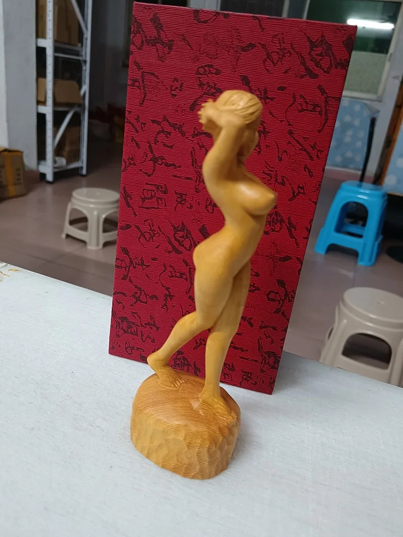 Big-breasted Beauty Decoration Boxwood Sculpture Nude Female Body Art Male Playmaker