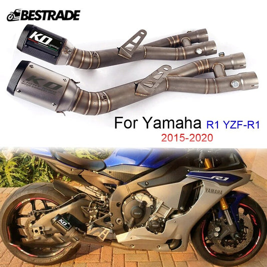 Motorcycle Exhaust System For Yamaha R1 YZF-R1 MT10 2015-2022 Mid Link Pipe Connect Slip 60.5mm